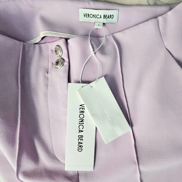 NWT. VERONICA BEARD Kean Cropped Pant In Barely Orchid - Picture 13 of 14
